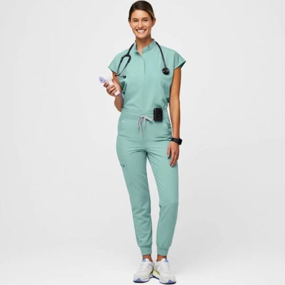 FIGS High Waisted Zamora Jogger Scrub Pants Limited Edition Seaglass Green, XXSP - Picture 1 of 8